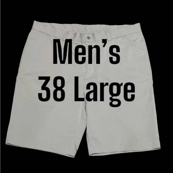 Men's Slazenger Golf  38 Large Chino Khakis Shorts Light Gray Grey Stretch EUC - Picture 2 of 9